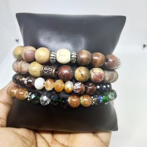 5pc gemstone bracelet set